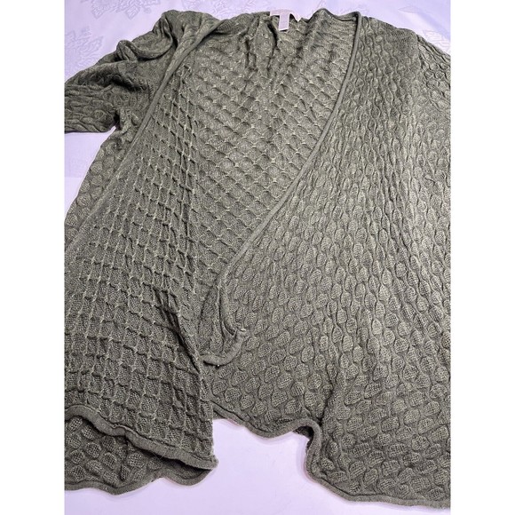 Dress Barn Green Knit Open Front Sweater Cardigan Plus Sz 1X - Picture 2 of 10